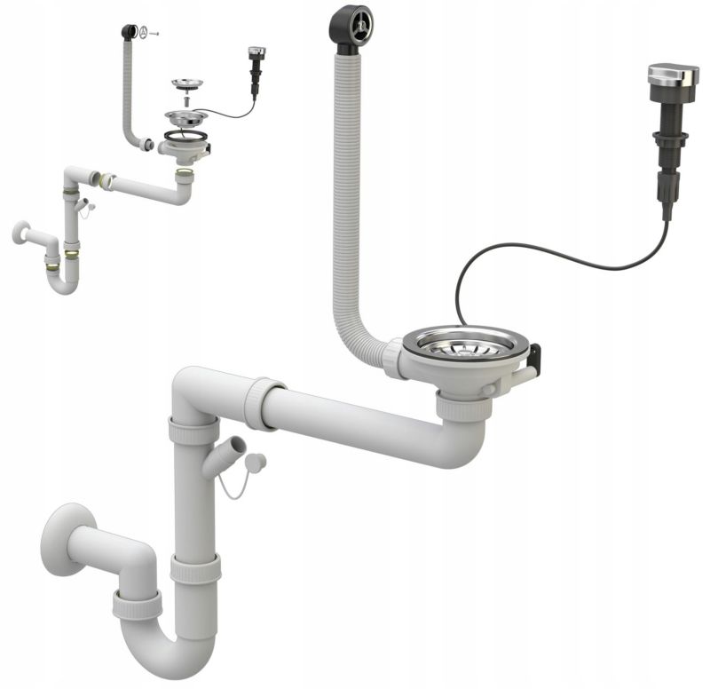 Automatisk Granitan enkeltkammer vægmonteret afløbssifon 1 stk.