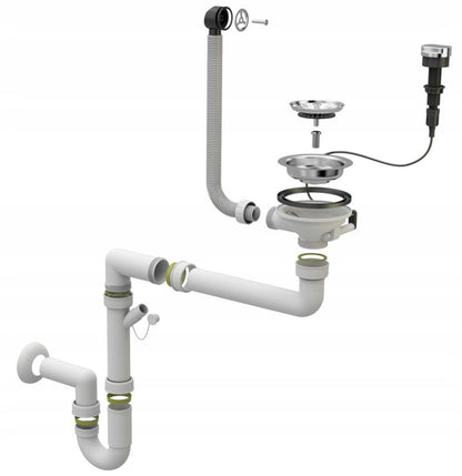 Automatisk Granitan enkeltkammer vægmonteret afløbssifon 1 stk.