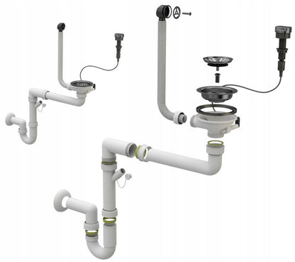 Automatisk vægmonteret Granitan ét-kammers afløbssifon til vask - 1 sæt