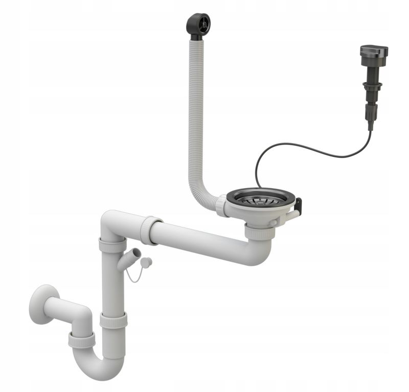Automatisk vægmonteret Granitan ét-kammers afløbssifon til vask - 1 sæt