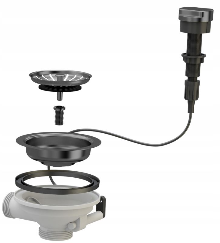 Automatisk vægmonteret Granitan ét-kammers afløbssifon til vask - 1 sæt