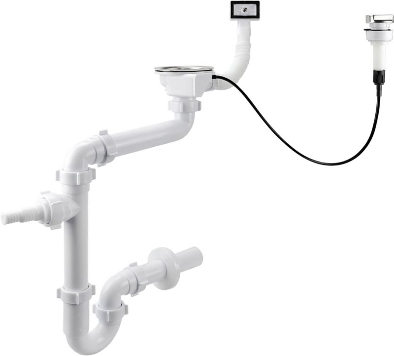 Automatisk afløbsbøjning til enkeltvask Ani-plast 90 mm