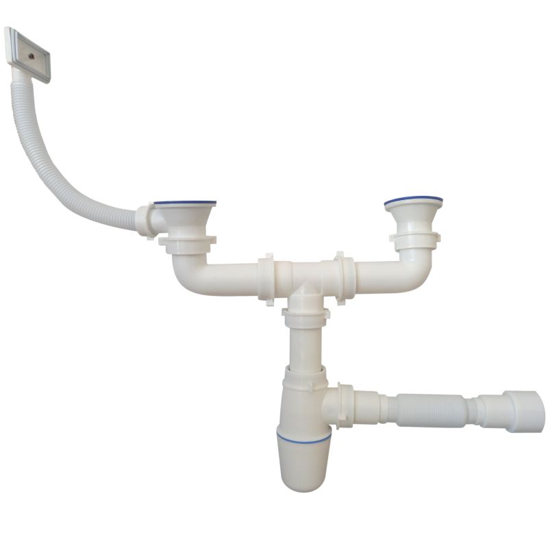 Dobbelt vaskesifon med overløb