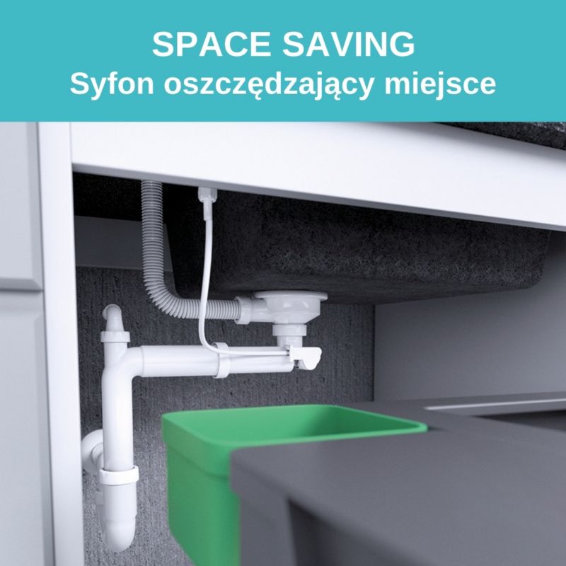 Syfon til vask GranMaster sæt afløb guldbelagt-rosa med automatisk PVC-prop