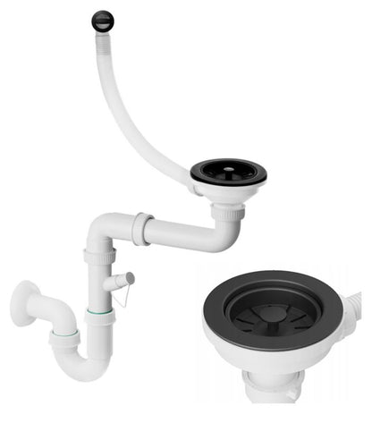 Enkeltkammer-sifon til Granitan vask, komplet sæt