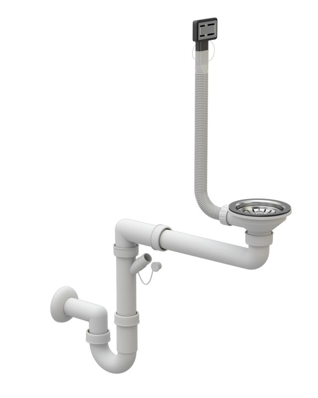 Manuel afløbssifon til køkkenvask Granitan enkeltkammer rektangulær 1 sæt