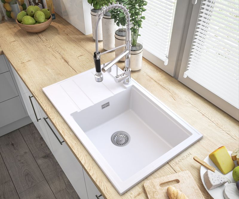 Manuel afløbssifon til køkkenvask Granitan enkeltkammer rektangulær 1 sæt