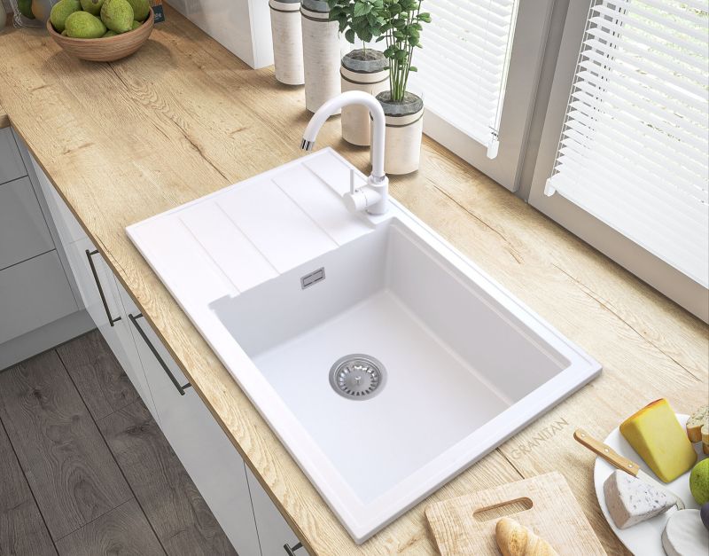 Manuel afløbssifon til køkkenvask Granitan enkeltkammer rektangulær 1 sæt