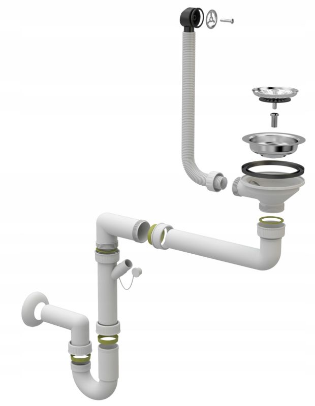 Manuel enkeltkammer vaskesifon Granitan 1 stk