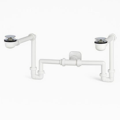 Lira dobbelt afløb med pladsbesparende design og click-clack prop, 1 stk.