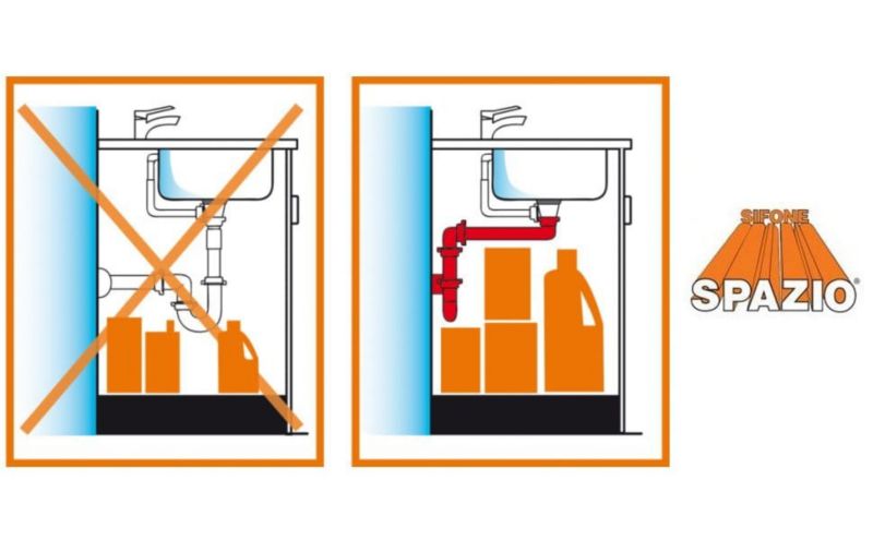 Lira dobbelt afløb med pladsbesparende design og click-clack prop, 1 stk.
