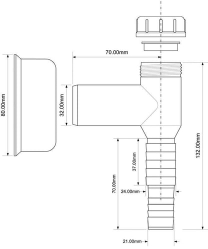 McAlpine overflademonteret kromet vaskemaskineafløbssifon 1 stk.