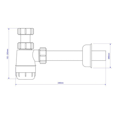 McAlpine 1 ¼" flaskeformet vaskesifon uden bundventil