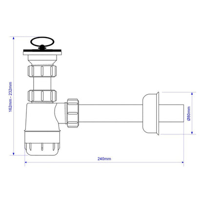 McAlpine flaskeformet vaskesifon 1 ¼"