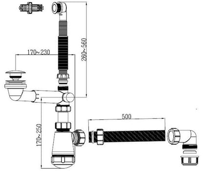 Cooke&Lewis Imandra enkelt vaskefalds-sifon