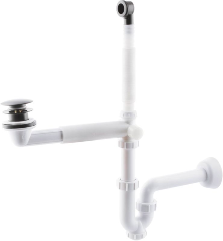 Sort klik-klak vaskesifon med overløb