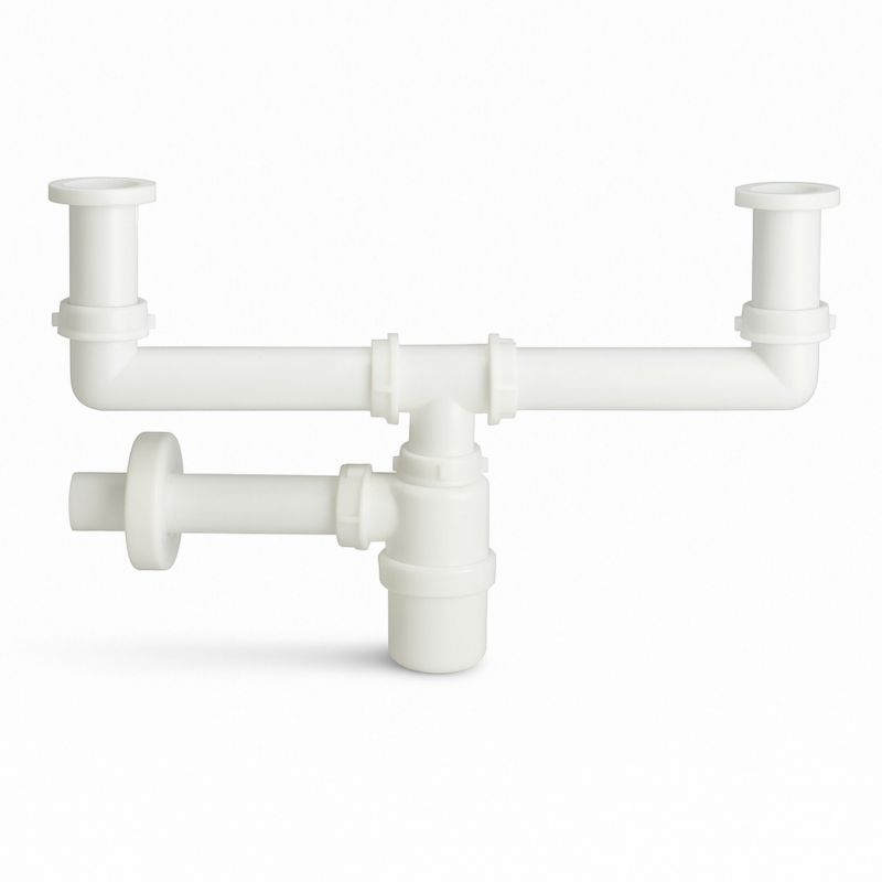 Lira dobbelte flaske-sifon til håndvask med 1 1/4" tilslutningsstuds og 40 mm afløb, 1 stk.