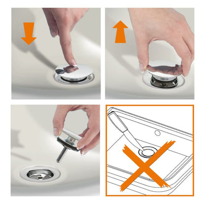 Pladsbesparende vaskesifon Lira med prop, 1 stk.