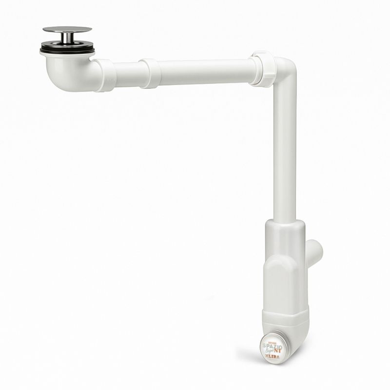 Pladsbesparende Lira vaskesifon med inspektionsåbning og click-clack bundventil, 1 stk.