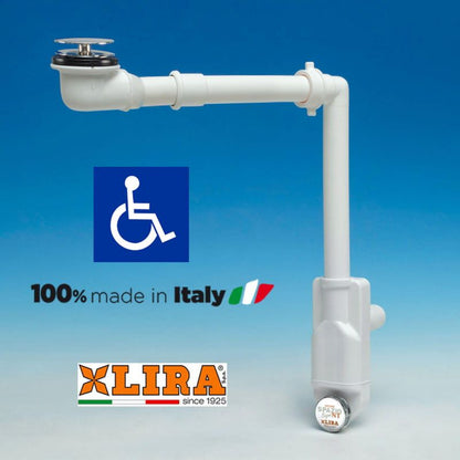 Pladsbesparende Lira vaskesifon med inspektionsåbning og click-clack bundventil, 1 stk.