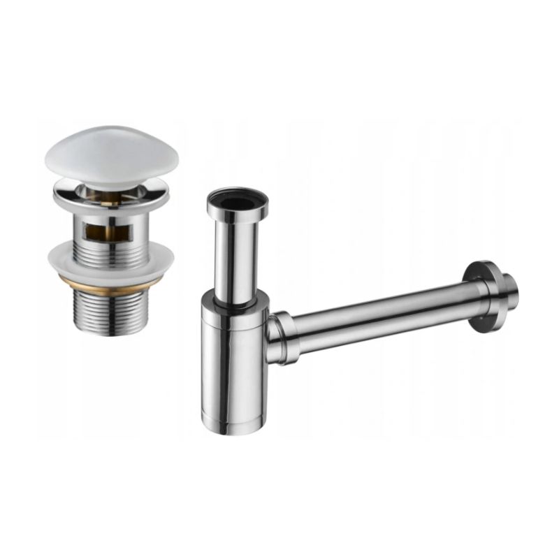 Mexen rund vaskesifon hvid/krom 1 stk.