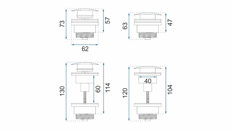Syfon Uniwersalny Rea Klik-Klak Czarny 33,5X5X21Cm 1 Szt