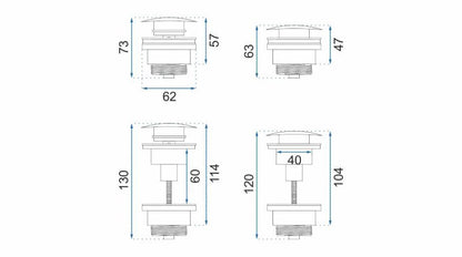 Syfon Uniwersalny Rea Klik-Klak Czarny 33,5X5X21Cm 1 Szt