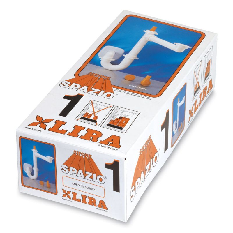 Pladsbesparende Lira Spazio 1 vaskemaskesyfon til enkeltvask