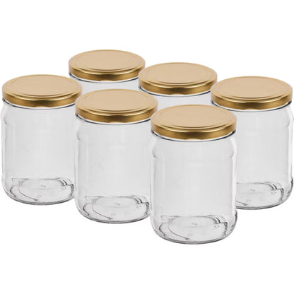 Sylteglas 500 ml Guld Låg 6 Stk.