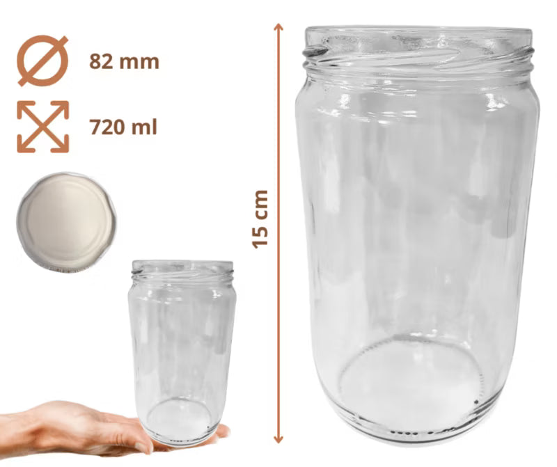 Syltetøjsglas 720 ml Ø82 mm 10 Stk