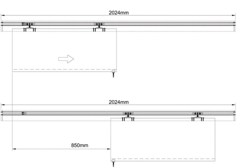 Skydesystem Oleni 200 cm Hvid MDF