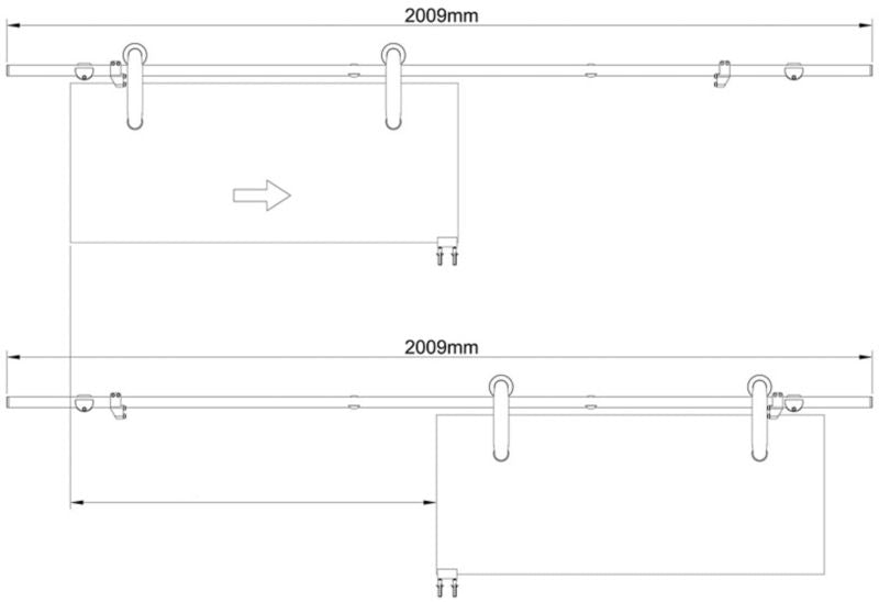 Skydesystem Soyo 2010x200 mm Sølv