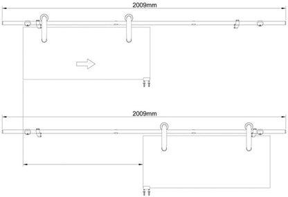 Skydesystem Soyo 2010x200 mm Sølv