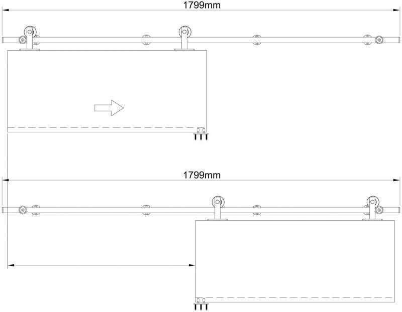 Skydesystem Valyria 1800 mm Sølv