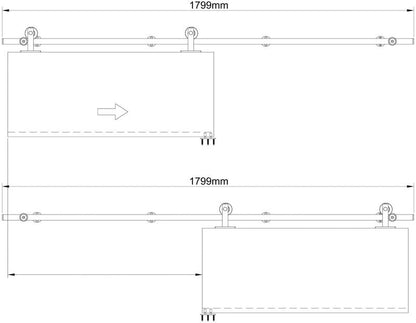 Skydesystem Valyria 1800 mm Sølv