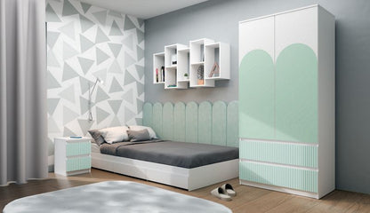 Børneskab Topeshop SS-90 Arteso Garderobe Hvid / Mint 50x90x180 cm 1 stk.