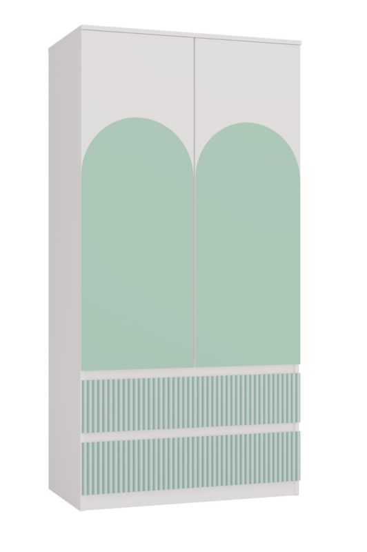 Børneskab Topeshop SS-90 Arteso Garderobe Hvid / Mint 50x90x180 cm 1 stk.