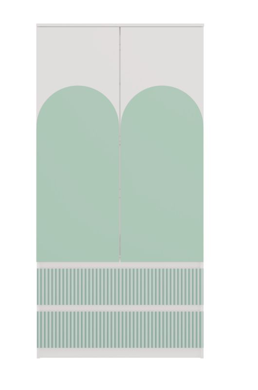 Børneskab Topeshop SS-90 Arteso Garderobe Hvid / Mint 50x90x180 cm 1 stk.