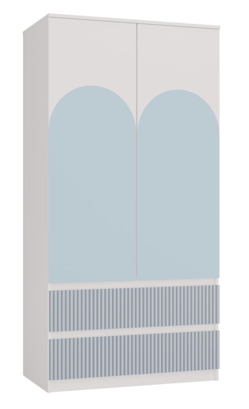Børneskab Topeshop SS-90 Arteso Garderobe Hvid / Blå 50 x 90 x 180 cm 1 stk.