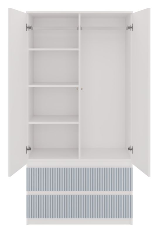 Børneskab Topeshop SS-90 Arteso Garderobe Hvid / Blå 50 x 90 x 180 cm 1 stk.