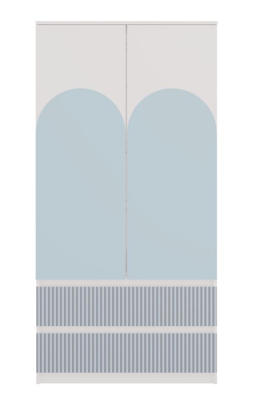 Børneskab Topeshop SS-90 Arteso Garderobe Hvid / Blå 50 x 90 x 180 cm 1 stk.