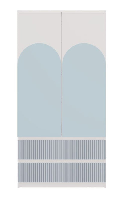 Børneskab Topeshop SS-90 Arteso Garderobe Hvid / Blå 50 x 90 x 180 cm 1 stk.
