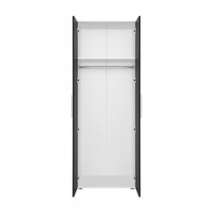 Jola Garderobeskab 70cm Hvid Mat og Grå Blank 70x54x192 cm