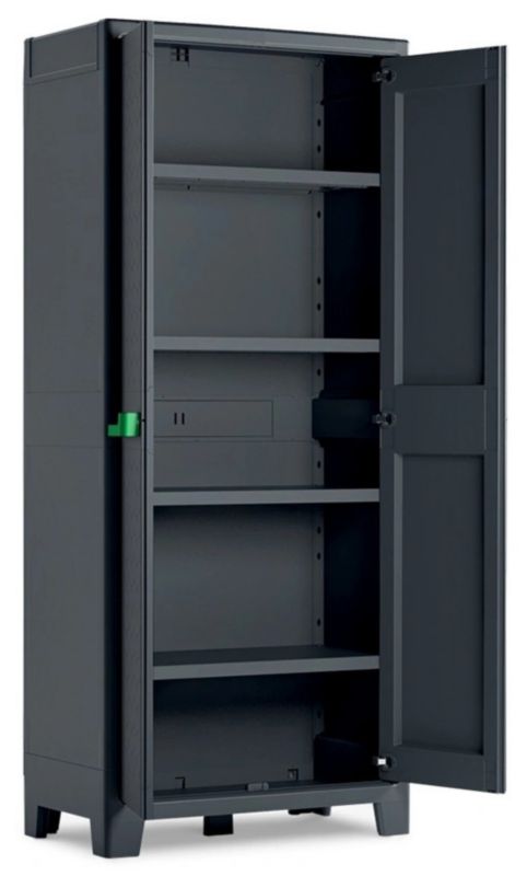 Keter Moby High skab 80 x 44 x 182 cm grå 1 stk.