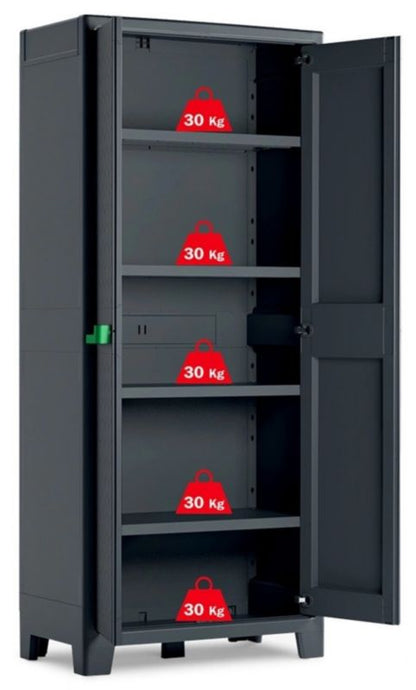 Keter Moby High skab 80 x 44 x 182 cm grå 1 stk.