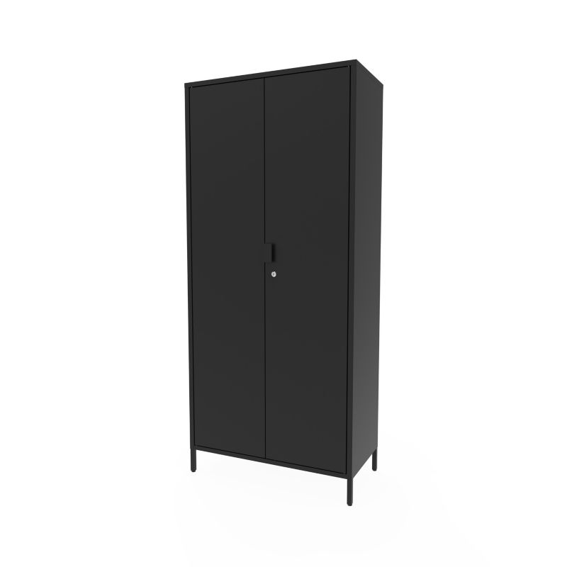 GoodHome Rand metalskab 180 x 80 x 40 cm mat-sort