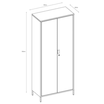 GoodHome Rand metalskab 180 x 80 x 40 cm mat-sort
