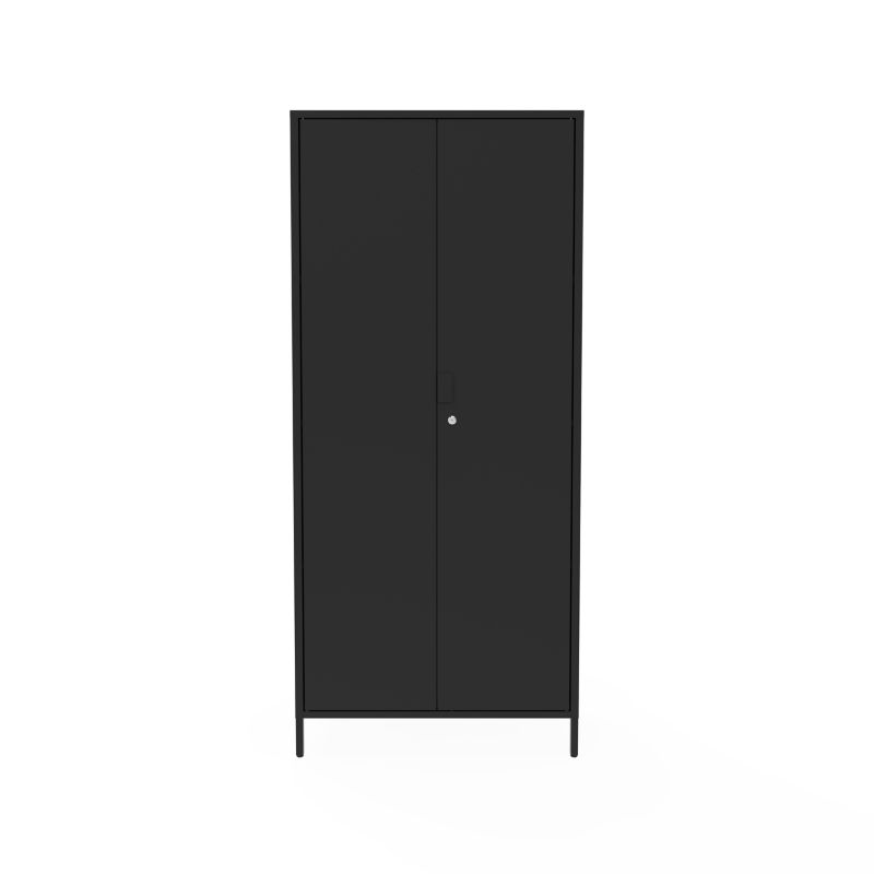 GoodHome Rand metalskab 180 x 80 x 40 cm mat-sort