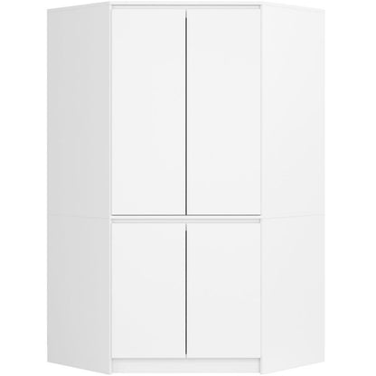 Hjørneskab Akord S100 Hvid 100 cm 4 låger mat hvid front 6 hylder 100x50x180 cm 1 stk.