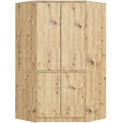 Hjørneskab Akord S100 Artisan Eg 100 cm 4 døre, fronter i Artisan Eg mat, 6 hylder, 100x50x180 cm, 1 stk.